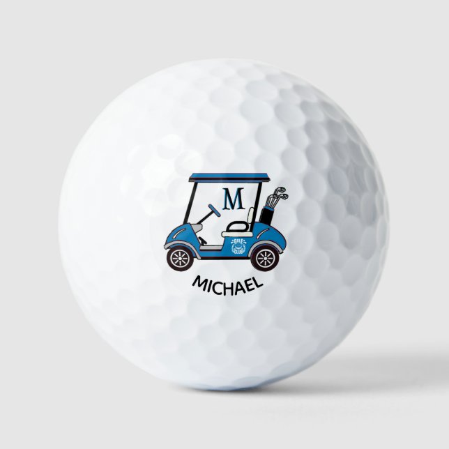 Eindeutiger Kart-Monogrammname Golfball (Vorderseite)