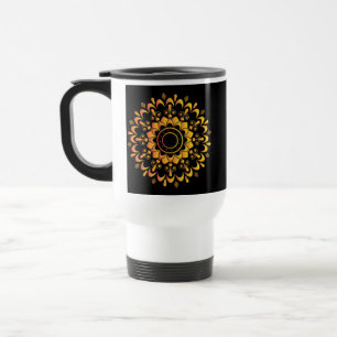 Eindeutiges goldenes Mandala-Design-95747 Reisebecher