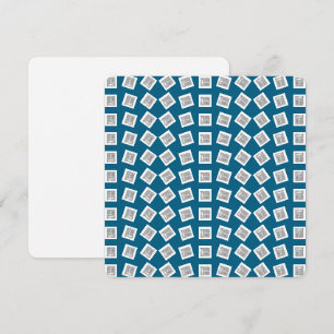 Eindeutiges Logo oder Bildmuster   Blau (bearbeitb Mitteilungskarte