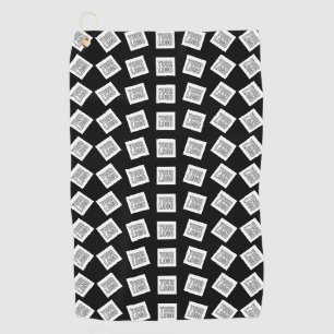 Eindeutiges Logo oder Bildmuster Schwarz (bearbe Golfhandtuch