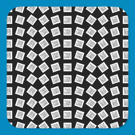 Eindeutiges Logo oder Bildmuster | Schwarz (bearbe Quadratischer Aufkleber