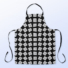 Eindeutiges Logo oder Bildmuster | Schwarz (bearbe Schürze