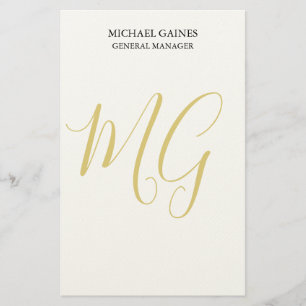Eindeutiges minimalistisches Plain Gold Farbiges M Briefpapier