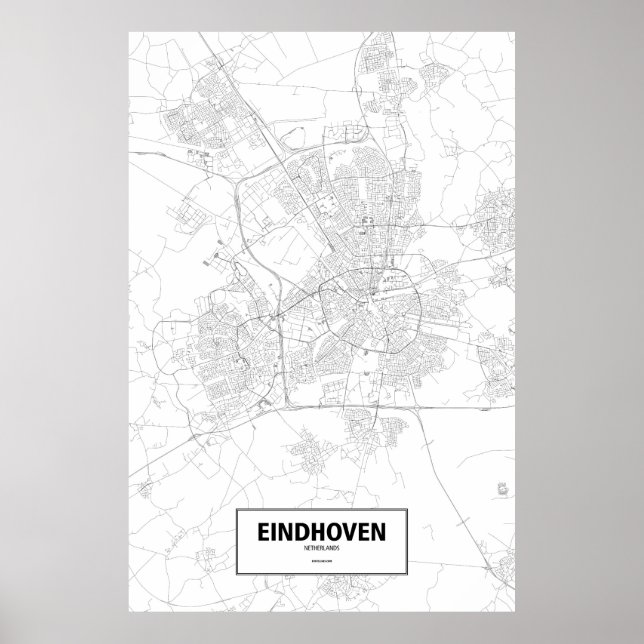 Eindhoven, Niederlande (schwarz auf weiß) Poster (Vorne)