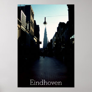 Eindhoven street & Catharinakerk, Niederlande Poster