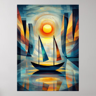Eindringlicher Sonnenaufgang - von Monet Inspirier Poster