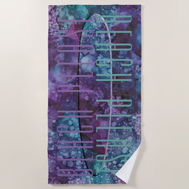 Eindruck Lila Blues durch die Beach Surf Board Strandtuch (Vorderseite)