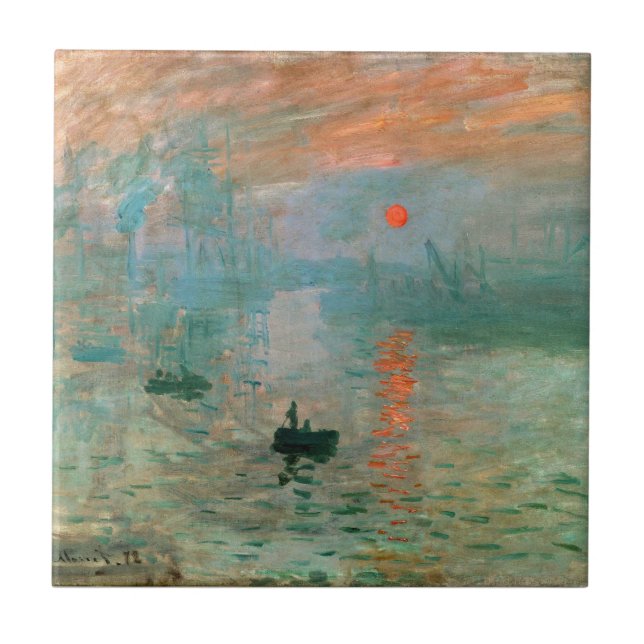 Eindruck, Sonnenaufgang von Claude Monet Fliese (Vorderseite)