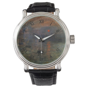 Eindruck Sonnenaufgang von Claude Monet, Vintage K Armbanduhr