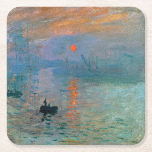 Eindrucks-Sonnenaufgang durch Claude Monet Rechteckiger Pappuntersetzer