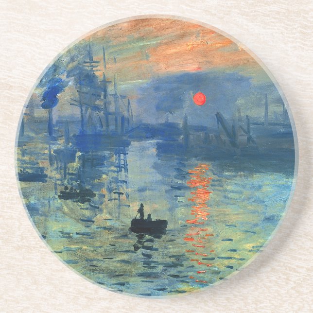 Eindrucks-Sonnenaufgang, Soleil Levant, Claude Sandstein Untersetzer (Vorne)