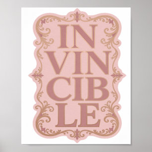 Eindrucksvolles Gold UNBESIEGBAR Slogan-Design Poster