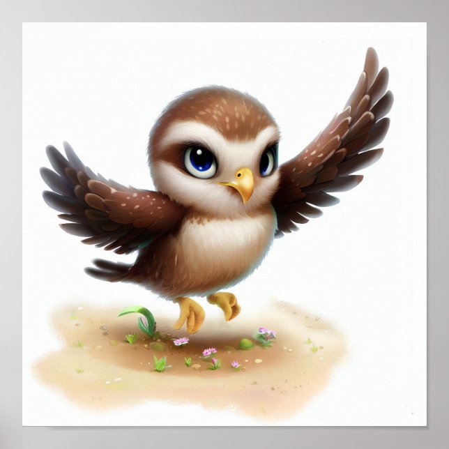 Eine 3D-Darstellung eines Aquarellbildes eines jun Poster (Vorne)