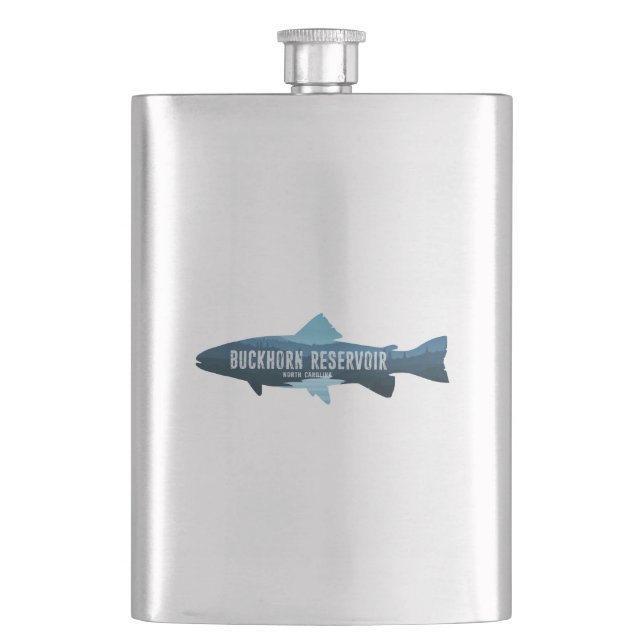 eine Abbildung des Kratersees Oregon, die für Flachmann (Vorderseite)