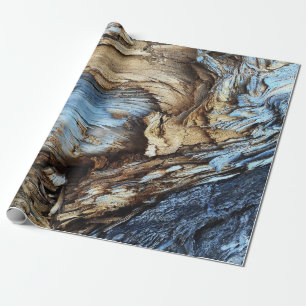 Eine abstrakte Textur in hellbraunem und blauem Ba Geschenkpapier