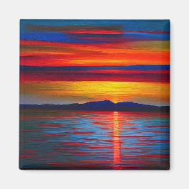 Eine abstrakte Version des Meeresuntergangs Magnet