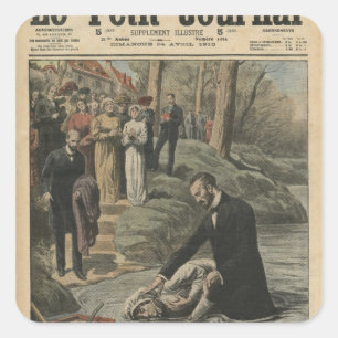 Eine Adventisten-Taufe in La Marne Quadratischer Aufkleber