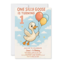 Eine Alberne Gans 1. Geburtstag Einladung für Mädc