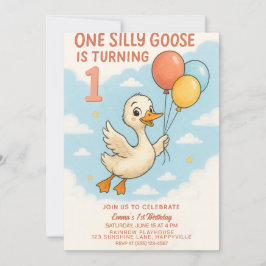 Eine Alberne Gans 1. Geburtstag Einladung für Mädc