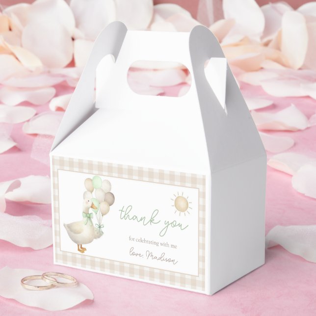 Eine Alberne Gans, Balloons, Retro Gingham Gefälli Geschenkschachtel (Hochzeit)