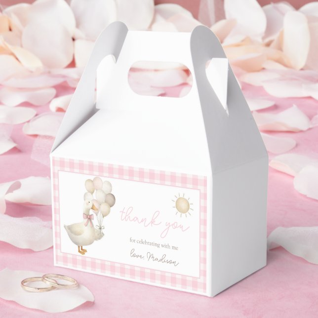 Eine Alberne Gans, Balloons, Retro Gingham Geschenkschachtel (Hochzeit)
