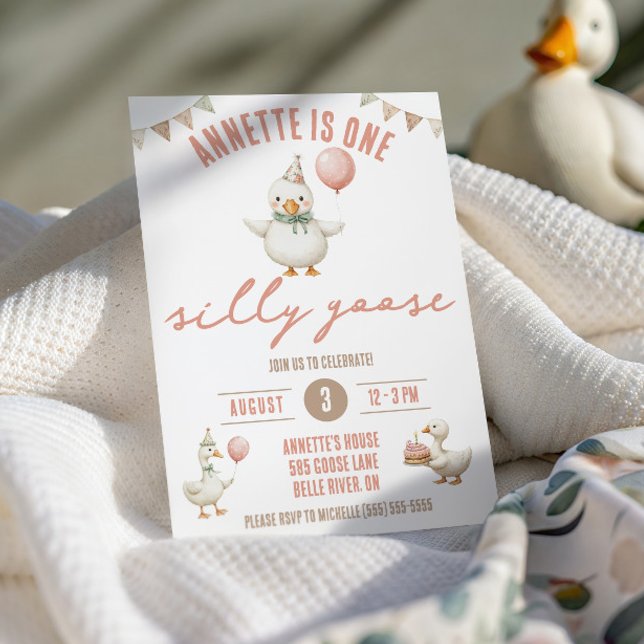 Eine Alberne Gans, erste Geburtstagspartei Einladung (Von Creator hochgeladen)