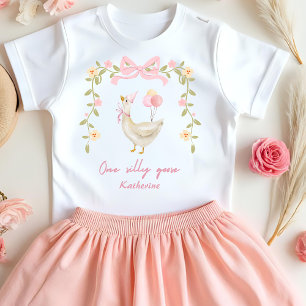 Eine alberne Gans Vintage Rosa Ente 1. Geburtstag Baby T-shirt