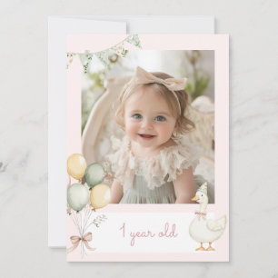 Eine alberne Gänse-Girl-Foto-Bannerkarte Einladung