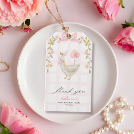 Eine Alberne Gänse Vintag Pink 1. Geburtstagsgesch Geschenkanhänger