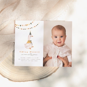 Eine Alberne Gänsebudget Foto erste Geburtstagspar