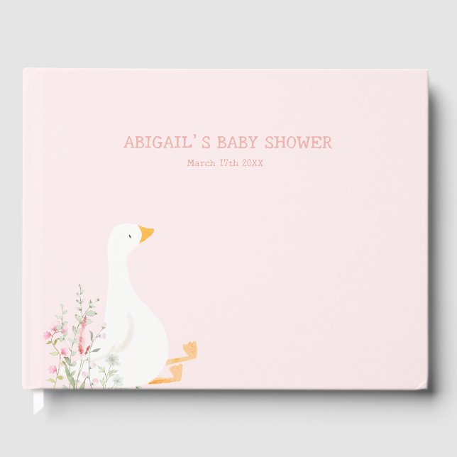 Eine Alberne Gänsedusche Pink Girl Babydusche Gästebuch (Vorderseite)