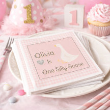 Eine Alberne Gänsepink-Gingham-Girl-Geburtstagspar