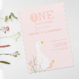 Eine Alberne Gänsepink-Girls 1. Geburtstag Einladung