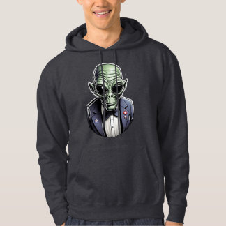 Eine Alien in einem Anzug gekleidet. Hoodie