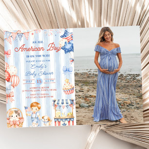 Eine All American Boy Baby Shower Party Einladung