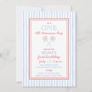 Eine All American Boy Einladung zum 1. Geburtstag