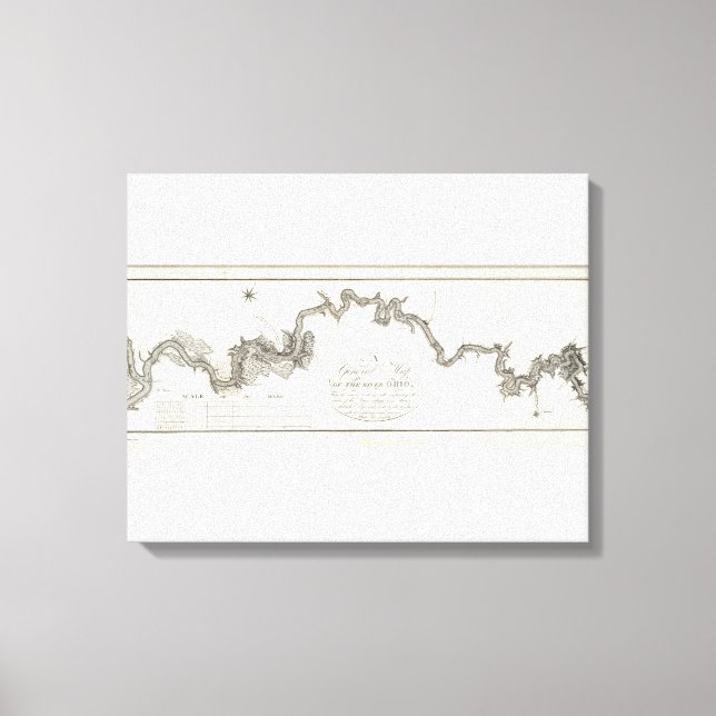 Eine allgemeine Karte des Ohio Leinwanddruck (Vorderseite)