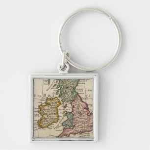 Eine allgemeine Karte von Großbritannien und Irla Schlüsselanhänger