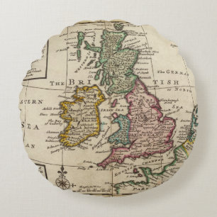 Eine allgemeine Karte von Großbritannien und von Rundes Kissen