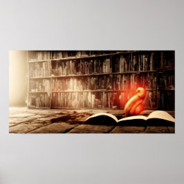 Eine alte Bibliothek 34 - A.I. Poster