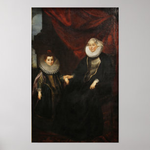 Eine alte Frau und ein junges Mädchen Poster