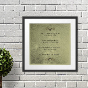 EINE ALTE IRISCHE HOCHZEIT Segen Bedruckter Damast Poster