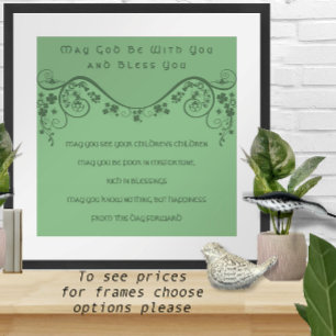 EINE ALTE IRISCHE HOCHZEIT Segen Kleeblatt Wirbel Poster