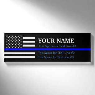 Eine amerikanische dünne Blue Line-Namen-Anzeige Namenschild