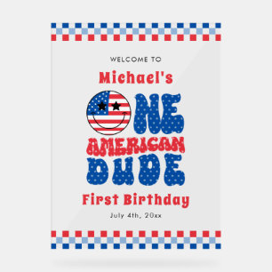 Eine amerikanische Typ 4. Juli erste Geburtstagspa Acrylschild