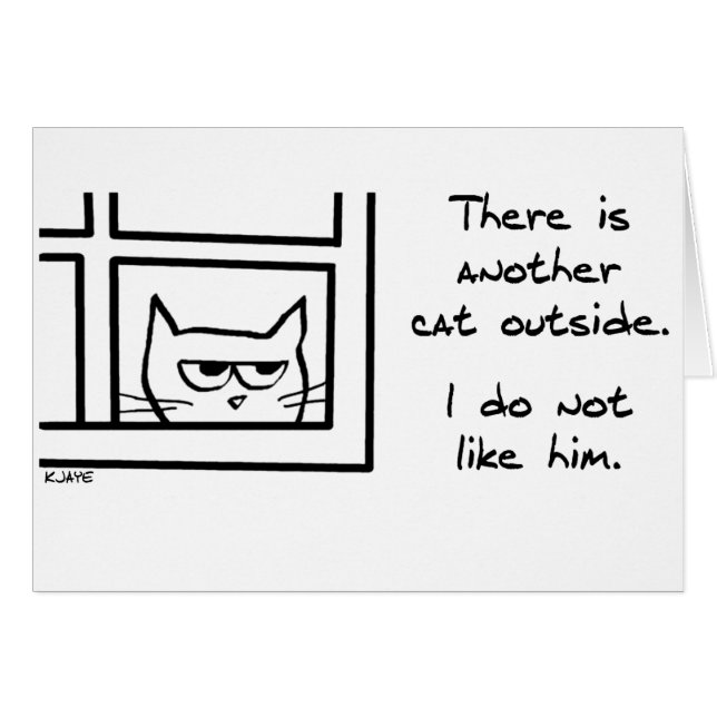 Eine andere Katze im Yard - lustige Katzen-Karte (Vorderseite (Horizontal))