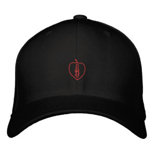 Eine anfängliche Unterschrift Schwarze Flexfit-Wol Bestickte Baseballkappe
