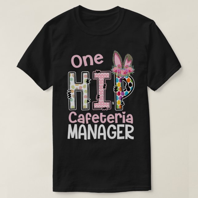 Eine Angesagte Cafeteria Manager, Mitarbeiter der  T-Shirt (Design vorne)