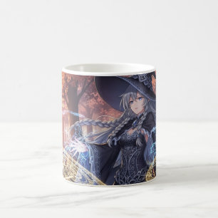 Eine animierte weibliche Figur Kaffeetasse
