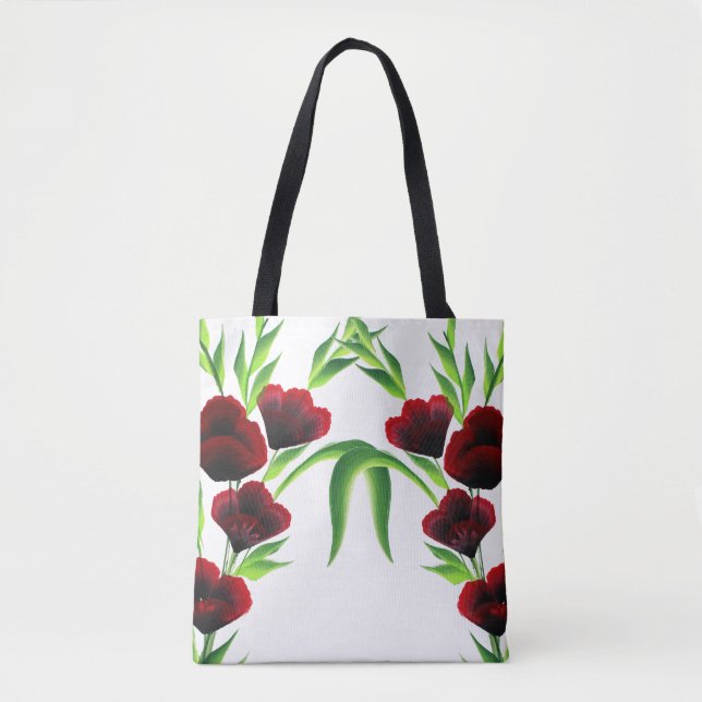 Eine AnschlagacrylblumenTaschentasche Tasche (Vorderseite)